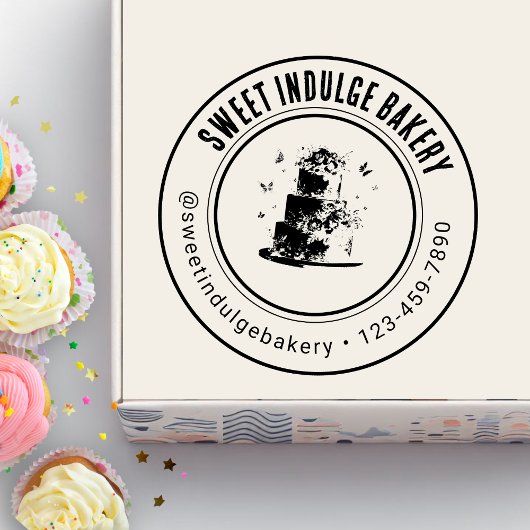 エレガントカスタムロゴ名ベーカリー ラバースタンプ