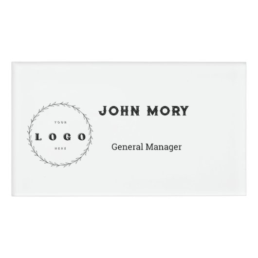 エレガントカスタムロゴ従業員名タグ 名札 (正面)