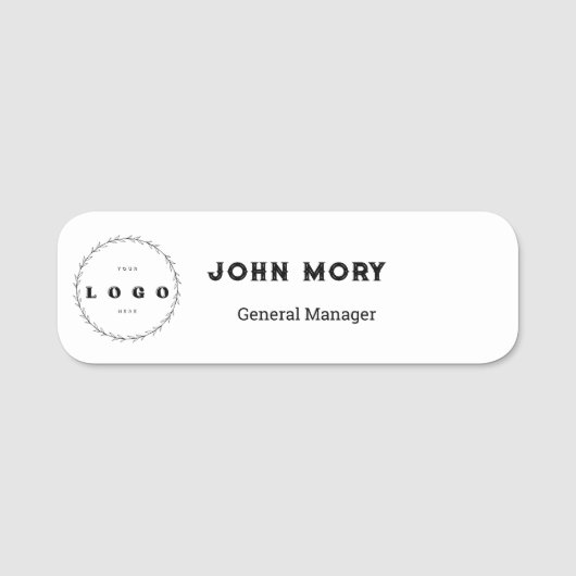エレガントカスタムロゴ従業員名タグ 名札 (正面)