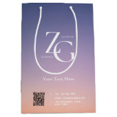 エレガントカスタムロゴ | QRコードビジネス ミディアムペーパーバッグ (正面)