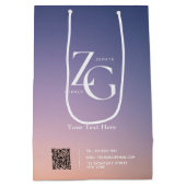 エレガントカスタムロゴ | QRコードビジネス ミディアムペーパーバッグ (裏面)