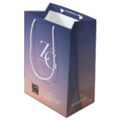 エレガントカスタムロゴ | QRコードビジネス ミディアムペーパーバッグ (裏面アングル)