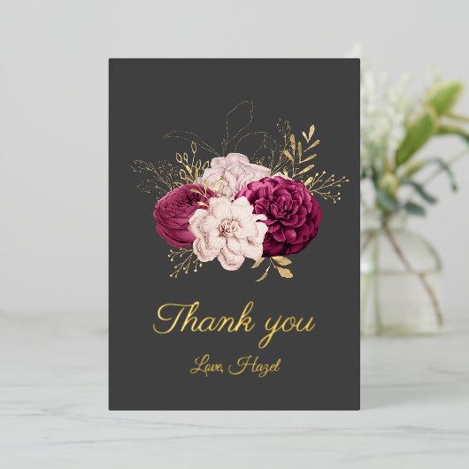 エレガントカスタムヴィンテージバラフォイル金ゴールド 箔シーズンカード (立ち正面)