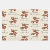 エレガントカスタムヴィンテージ休日フローラ ラッピングペーパーシート (正面)