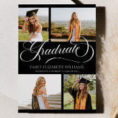 エレガントカスタム写真写真コラージュ卒業 案内状