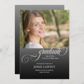 エレガントカスタム写真書道卒業 案内状 (正面/裏面)