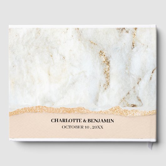 エレガントカスタム写真結婚のゲストブック ゲストブック (裏面)