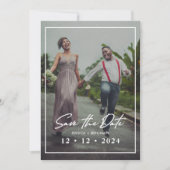 エレガントカスタム写真結婚式Save the Date Card セーブザデート (正面)