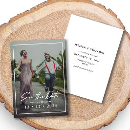 エレガントカスタム写真結婚式Save the Date Card セーブザデート