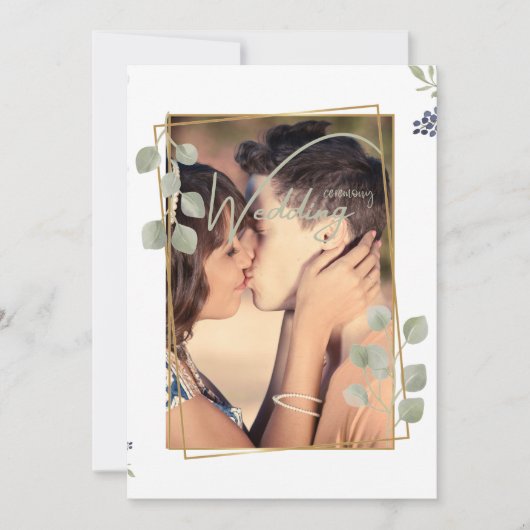 エレガントカスタム写真結婚授賞式 招待状 (正面)