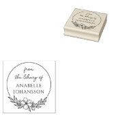 エレガントカスタム図書開花リース ラバースタンプ (押印)