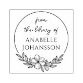 エレガントカスタム図書開花リース ラバースタンプ (インプリント)