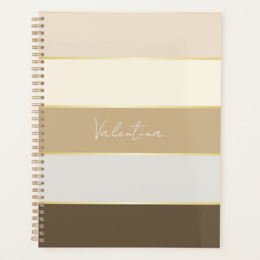 エレガントカスタム夏の色ブロックストライプ プランナー手帳 (正面)