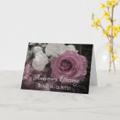 エレガントカスタム夫婦のアニバーサリーカード カード (黄色い花)