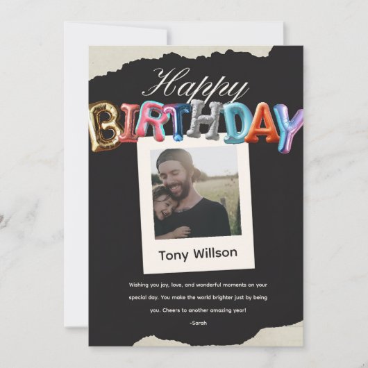 エレガントカスタム夫婦ハッピーバースデー愛 カード (正面)