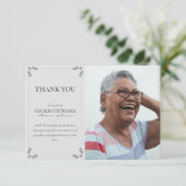 エレガントカスタム悔やみや弔慰葬式ライトグレー サンキューカード (スタンド正面)