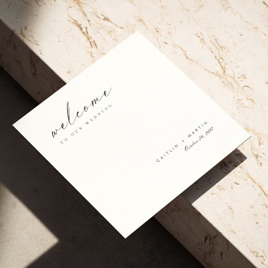 エレガントカスタム手書き結婚ナプキンス スタンダードカクテルナプキン