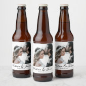エレガントカスタム書道写真結婚の ビールラベル (ボトル)