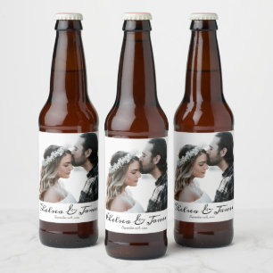 エレガントカスタム書道写真結婚の ビールラベル