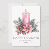 エレガントカスタム水カラークリスマスキャンドル シーズンカード (正面)