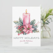 エレガントカスタム水カラークリスマスキャンドル シーズンカード (スタンド正面)