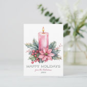 エレガントカスタム水カラークリスマスキャンドル シーズンポストカード (スタンド正面)