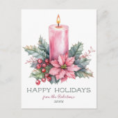 エレガントカスタム水カラークリスマスキャンドル シーズンポストカード (正面)