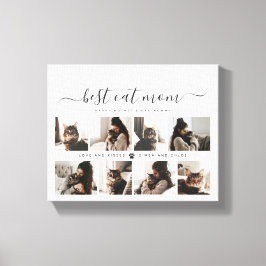 エレガントカスタム猫母フォトコラージュ母デー キャンバスプリント