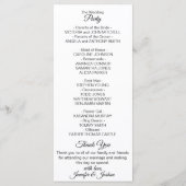 エレガントカスタム白結婚式 プログラム (裏面)