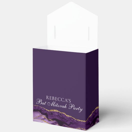 エレガントカスタム紫金ゴールドバルミツワーパーティー フェイバーボックス (見開き)