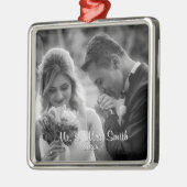 エレガントカスタム結婚式の写真ギフト金属オーナメント メタルオーナメント (左)
