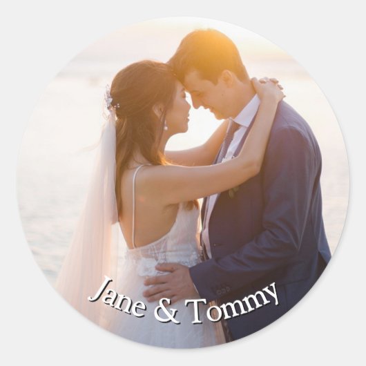 エレガントカスタム結婚式招待状 ラウンドシール (正面)