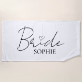 エレガントカスタム花嫁の名前 | カスタマイズ ビーチタオル (正面)