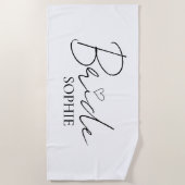 エレガントカスタム花嫁の名前 | カスタマイズ ビーチタオル (正面)