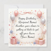 エレガントカスタム誕生日カード – 名パーソナライズされた前 シーズンカード (正面)