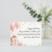 エレガントカスタム誕生日パーソナライズされた シーズンポストカード (スタンド正面)