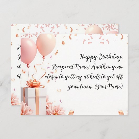 エレガントカスタム誕生日パーソナライズされた シーズンポストカード (正面/裏面)