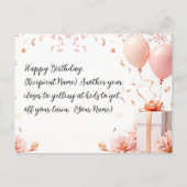 エレガントカスタム誕生日パーソナライズされた シーズンポストカード (裏面)