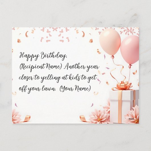 エレガントカスタム誕生日パーソナライズされた シーズンポストカード (裏面)