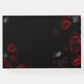 エレガントカスタム赤と黒のフローラ結婚 ゲストブック (裏面)