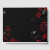 エレガントカスタム赤と黒のフローラ結婚 ゲストブック (裏面)