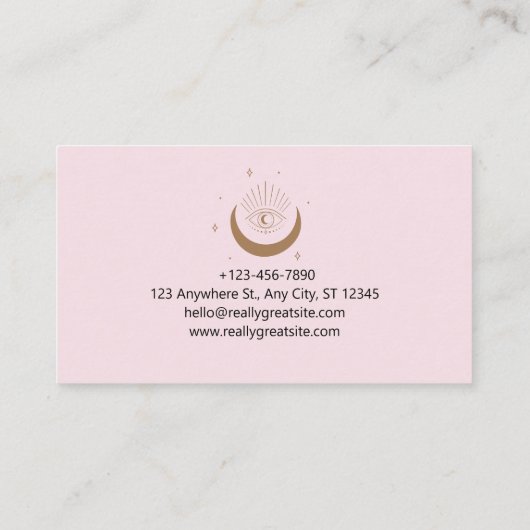 エレガントカスタム赤面ピンク神秘的な蝶 名刺 (裏面)