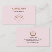 エレガントカスタム赤面ピンク神秘的な蝶 名刺 (正面/裏面)