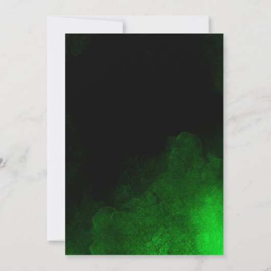 エレガントカスタム金ゴールドエメラルドグリーン結婚ズ 招待状 (裏面)