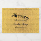 エレガントカスタム金ゴールドブラック25周年記念 リキュールボトルラベル (シングルラベル)