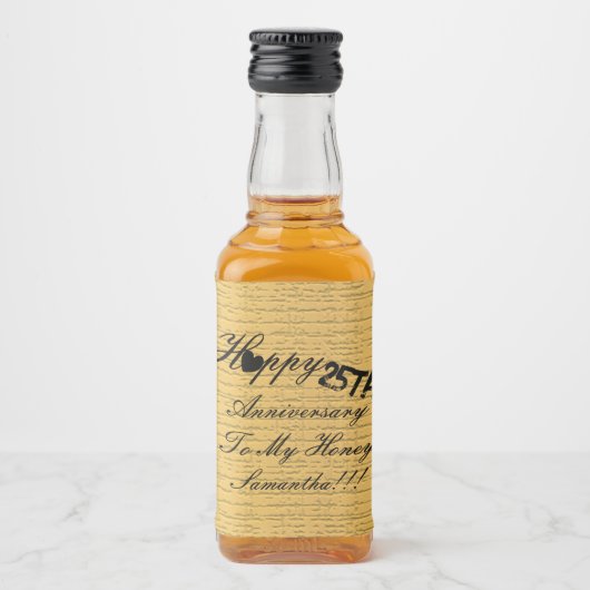 エレガントカスタム金ゴールドブラック25周年記念 リキュールボトルラベル (正面)