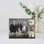 エレガントカスタム金ゴールドメリークリスマス シーズンポストカード (スタンド正面)