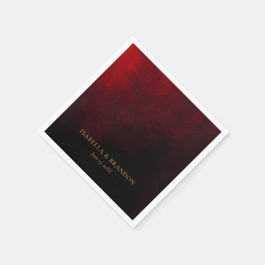 エレガントカスタム金ゴールドレッド結婚ブラック スタンダードカクテルナプキン (角)