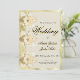 エレガントカスタム金ゴールド枠の水仙 招待状