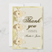 エレガントカスタム金ゴールド枠の花 サンキューカード (正面)